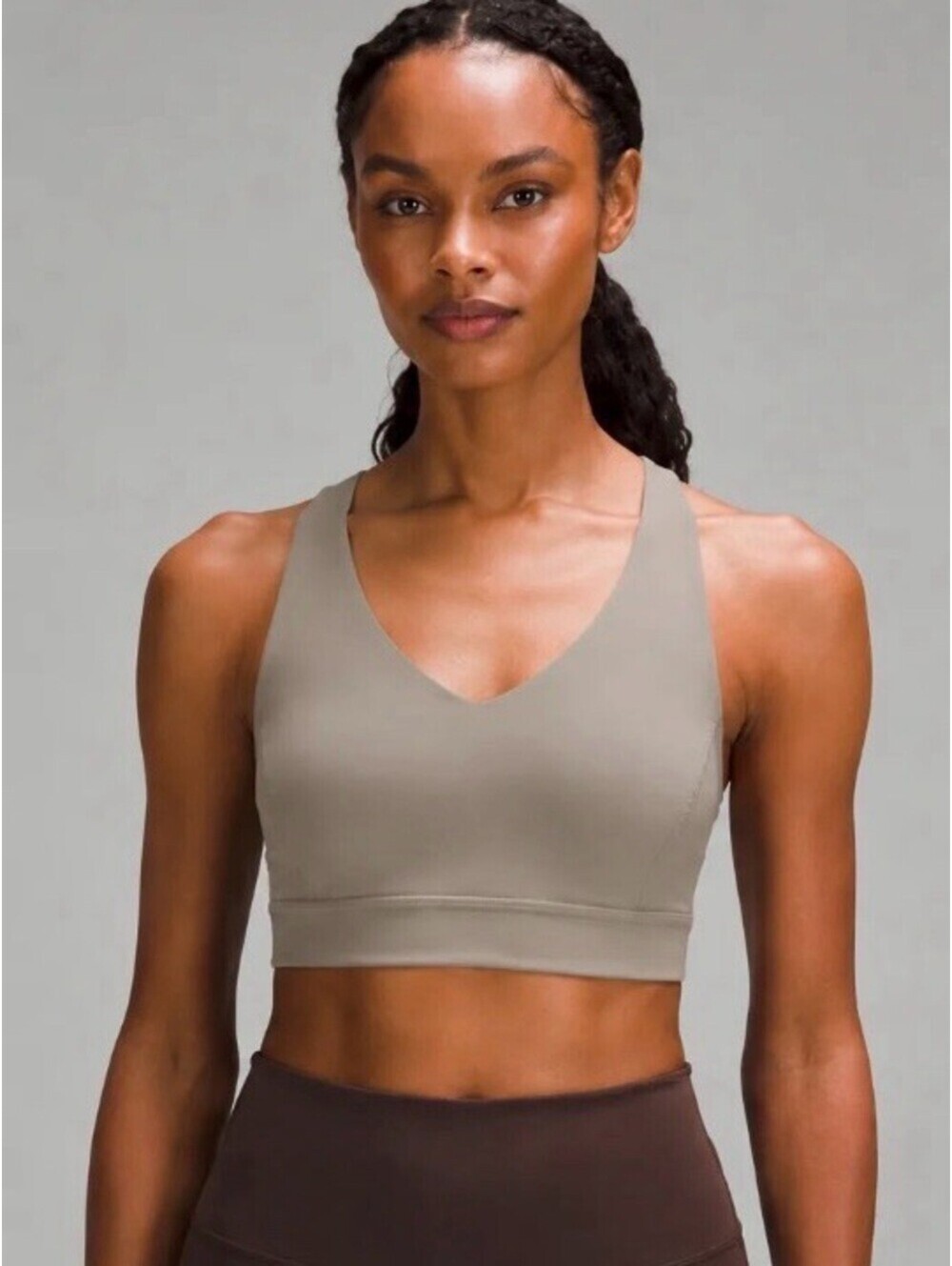 Lululemon Envital Bra Medium Support B/C Cup Warm Ash Grey Size 12 NWT